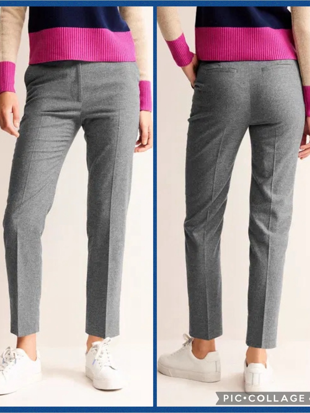 NWT Boden Kew Wool Trousers in Charcoal Marl